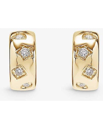 Roxanne First Confetti 14ct Yellow-gold And 0.28ct Round-brilliant Diamond Hoop Earrings - Metallic