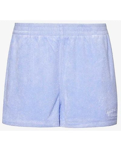 Juicy Couture Perry Split-hem High-rise Bamboo-blend Shorts - Blue