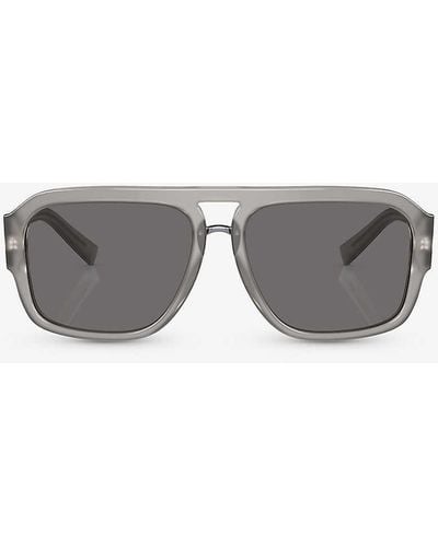 Dolce & Gabbana Dg4403 Pilot-frame Acetate Sunglasses - Grey