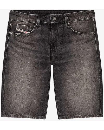 DIESEL Faded-wash Slim-fit Denim Shorts 8 - Grey