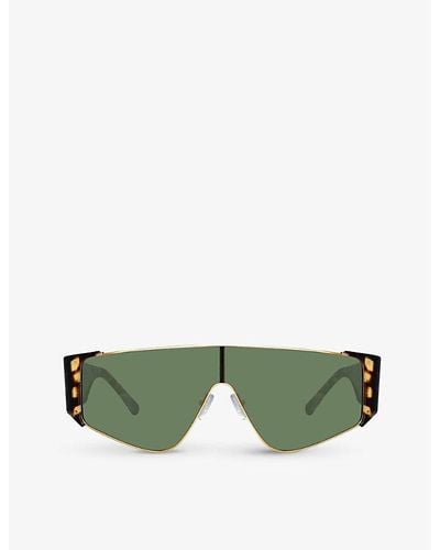 Linda Farrow The Attico X Carlijn Asymmetric-frame Acetate Sunglasses - Green