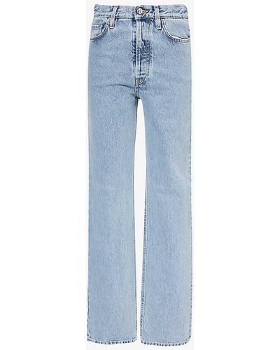 Totême Classic Wide-leg High-rise Organic-cotton Denim Jeans - Blue