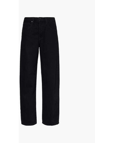 FRAME Low Slung Barrel Five-pockets Straight-leg High-rise Recycled-denim Jeans - Black