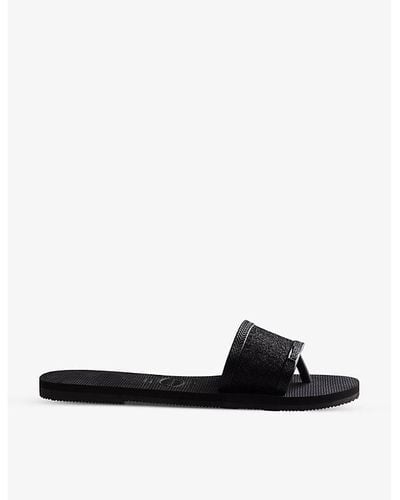 Havaianas You Angra Glitter Rubber Sandals - Black