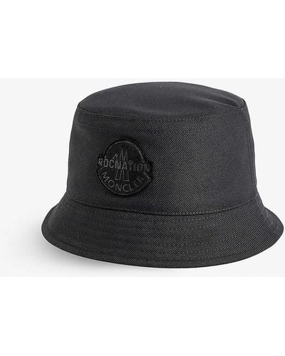 Moncler Genius X Roc Nation Branded Woven Bucket Hat X - Black
