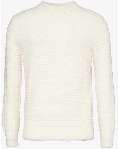Givenchy Monogram-pattern Crewneck Wool-knit Jumper - White
