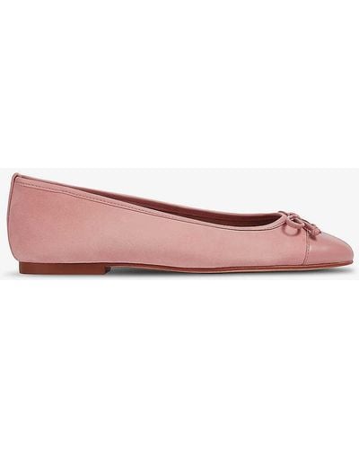 LK Bennett Kara Toe-cap Suede Ballerina Court Shoes - Pink