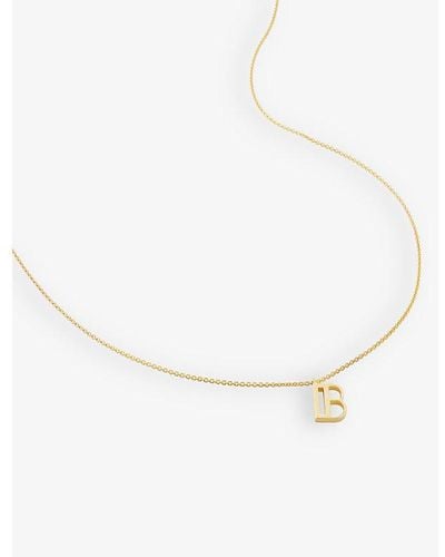 Monica Vinader B Letter-charm 18ct Yellow -plated Vermeil Recycled Sterling-silver Pendant Necklace - Metallic