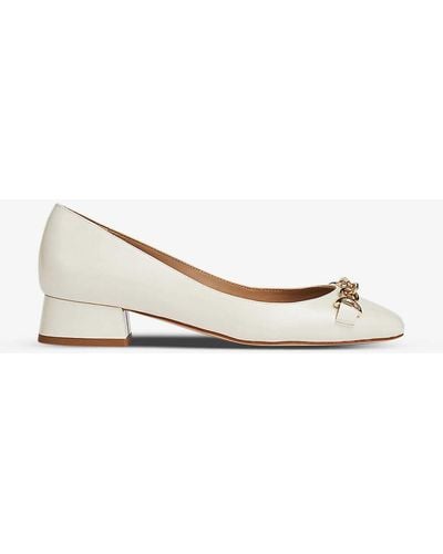 LK Bennett Blakely Snaffle Patent-leather Court Shoes - Natural