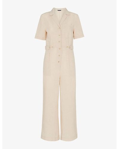 Whistles Amee Relaxed-fit Cotton Jumpsuit 1 - Natural