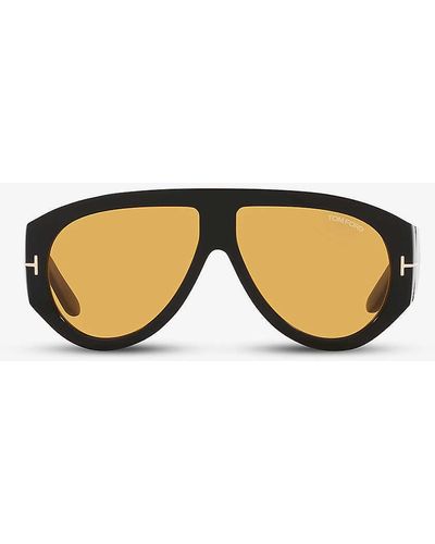 Tom Ford Ft1044 Bronson Pilot-frame Acetate Sunglasses - Black