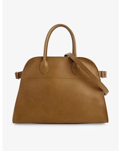 The Row Soft Margaux 12 Leather Tote Bag - Brown