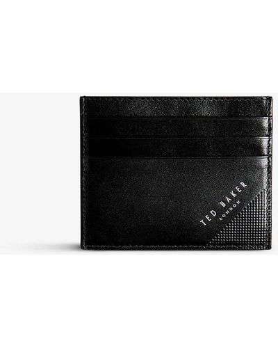 Ted Baker Raffle Embossed Leather Card Holder - Black