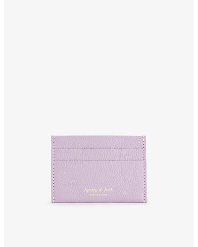 Sporty & Rich Foiled-logo Grained-leather Card Holder - Purple