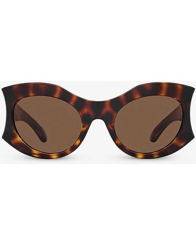 Balenciaga Bb0256s Cat-eye Tortoiseshell Acetate Sunglasses - Brown
