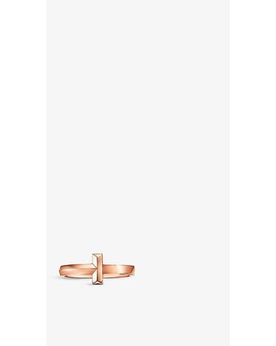 Tiffany & Co. Tiffany T T1 Narrow 18ct Rose-gold Ring - White