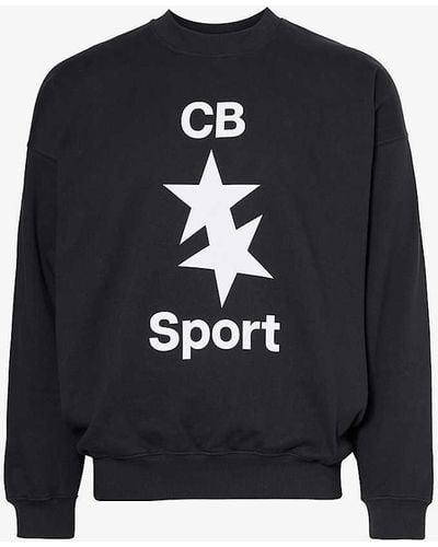 Cole Buxton Cb Sport Logo-print Cotton-jersey Sweatshirt X - Blue