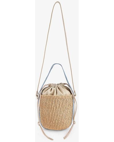 Chloé Woody Small Straw Basket Bag - White