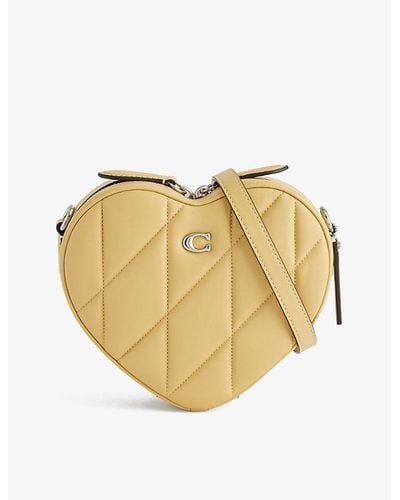 COACH Heart-shaped Quilted Leather Cross-body Bag - Metallic
