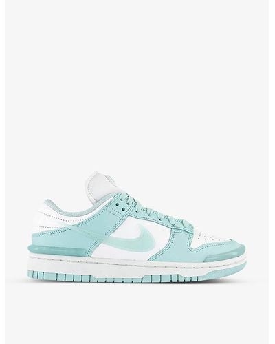 Nike Dunk Low Twist Perforated Leather Low-top Sneakers - Blue