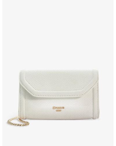 Dune Bellini Snakeskin-embossed Faux-leather Clutch Bag - White