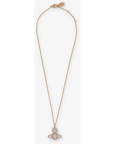 Vivienne Westwood Norabelle Brass And Cubic Zirconia Necklace - White