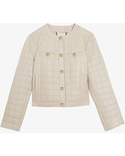 Ted Baker Jozlyn Quilted Leather Jacket - White