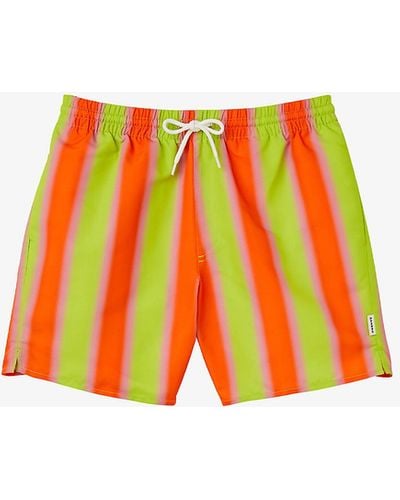 Sandro Glow Striped Swim Shorts - Orange