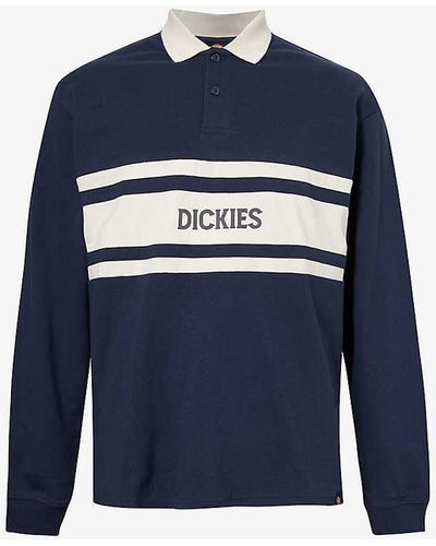 Dickies Yorktown Striped Cotton-jersey Polo Shirt - Blue