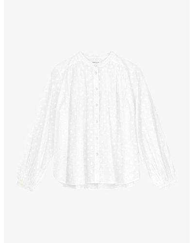 Skall Studio Rita Dot-embroidered Organic-cotton Shirt - White