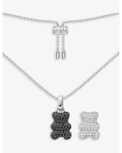 Apm Monaco Baby Mood Yummy Bear Sterling- And Zirconia Necklace - White