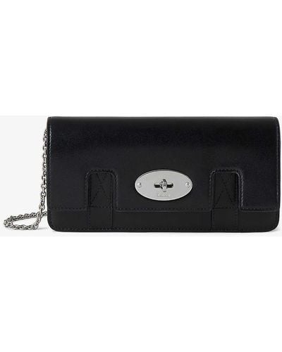 Mulberry East West Bayswater Leather Clutch Bag - Black