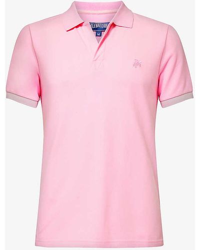 Vilebrequin Palatin Short-sleeved Organic-cotton-piqué Polo Shirt - Pink