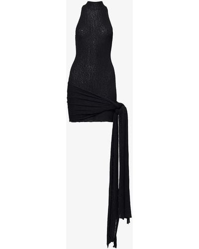 AYA MUSE Keefe Knitted Mini Dress - Black