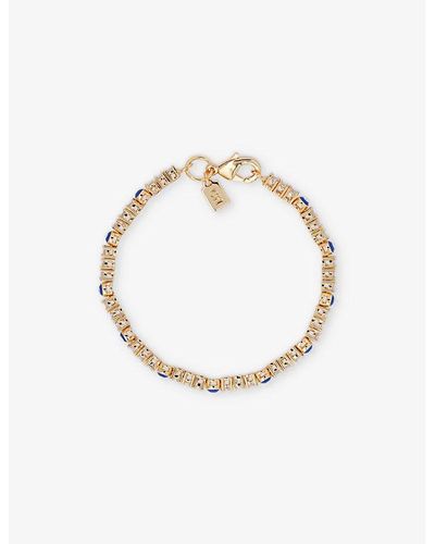 Crystal Haze Jewelry Serena X Evil Eye 18ct Gold-plated Brass, Enamel And Cubic Zirconia Bracelet - Metallic