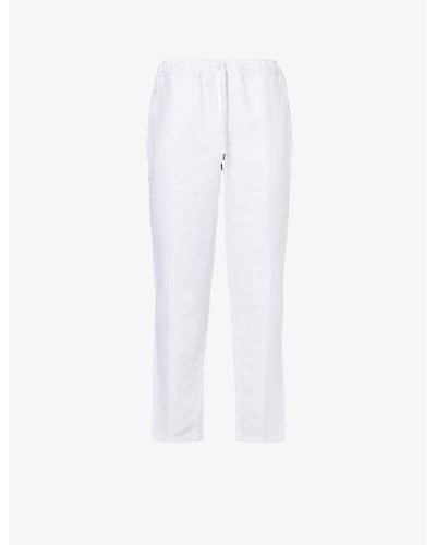 Derek Rose Sydney Regular-fit Straight-leg Linen Trousers - White