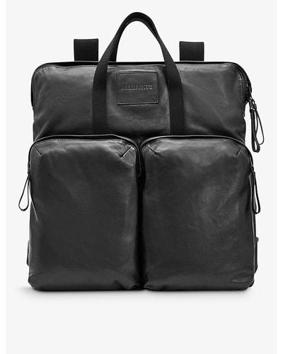 AllSaints Force -pocket Leather Backpack - Black