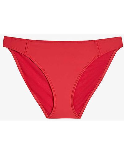 Ted Baker Shanees Logo-embellished Low-rise Bikini Bottoms - Red