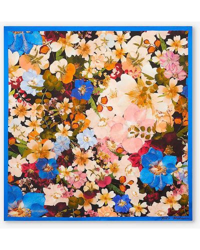 Ted Baker Naomiea Floral-print Square Silk Scarf - Blue