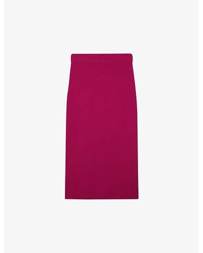 Ted Baker Barbrha Bodycon Stretch-knitted Midi Skirt - Pink