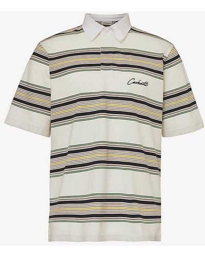 Carhartt Gaines Relaxed-fit Cotton-jersey Polo Shirt - White