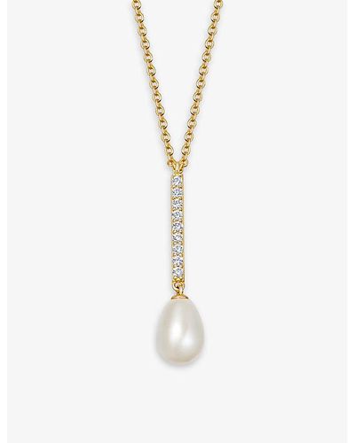 Astley Clarke Celestial 18ct Yellow Gold-plated Vermeil Sterling-silver And Pearl Necklace - White