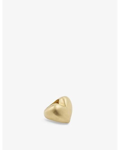 Lauren Rubinski Puffed Heart 14ct Yellow-gold Ring - Metallic
