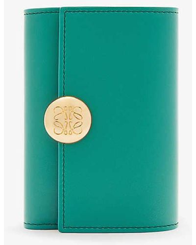 Loewe Pebble Leather Wallet - Green