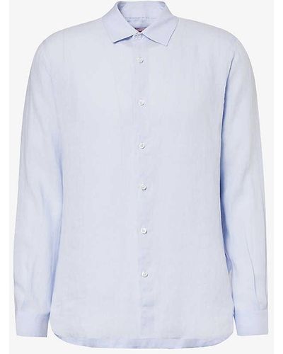 Orlebar Brown Giles Long-sleeve Linen Shirt - Blue