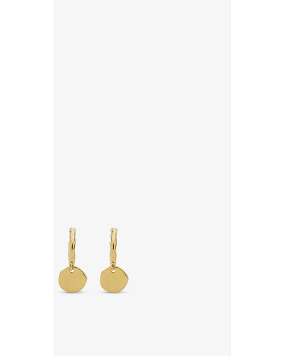 Monica Vinader Siren Muse Recycled 18ct Yellow -plated Vermeil Silver Mini Drop Earrings - Metallic