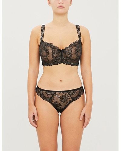 Aubade Danse Des Sens Comfort Half-cup Lace Bra - Black