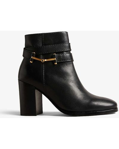 Ted Baker Anisea T-hinge Leather Ankle Boots - Black