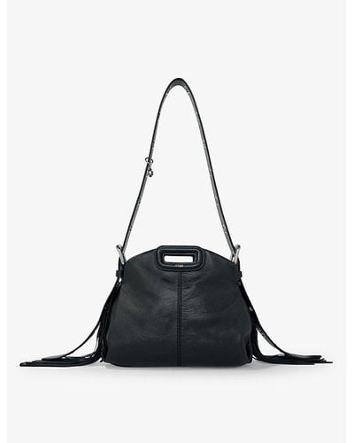 Maje Miss M Mini Leather Shoulder Bag - Black