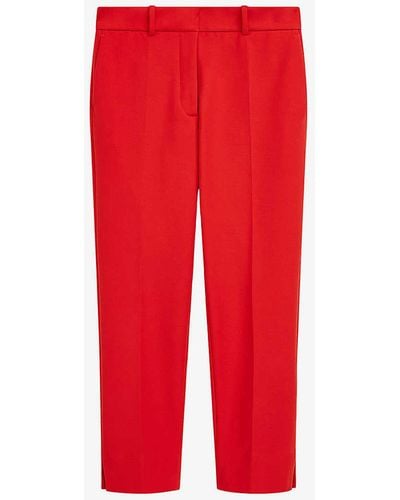 JOSEPH Bing Pressed-crease Straight-leg Mid-rise Stretch-woven Trousers - Red